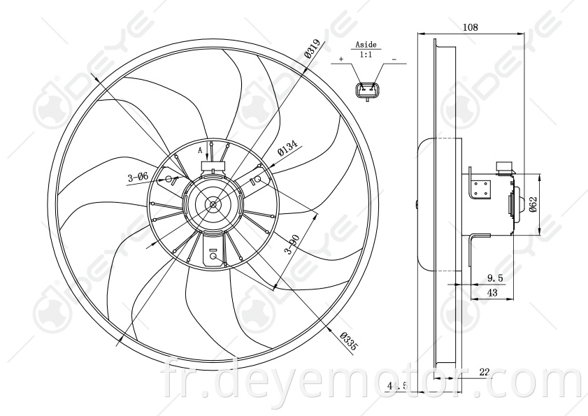 1341352 24445190 ventilateur de refroidissement de radiateur de pièces d'auto 12v pour CHEVROLET OPEL CORSA VAUXHALL CORSA